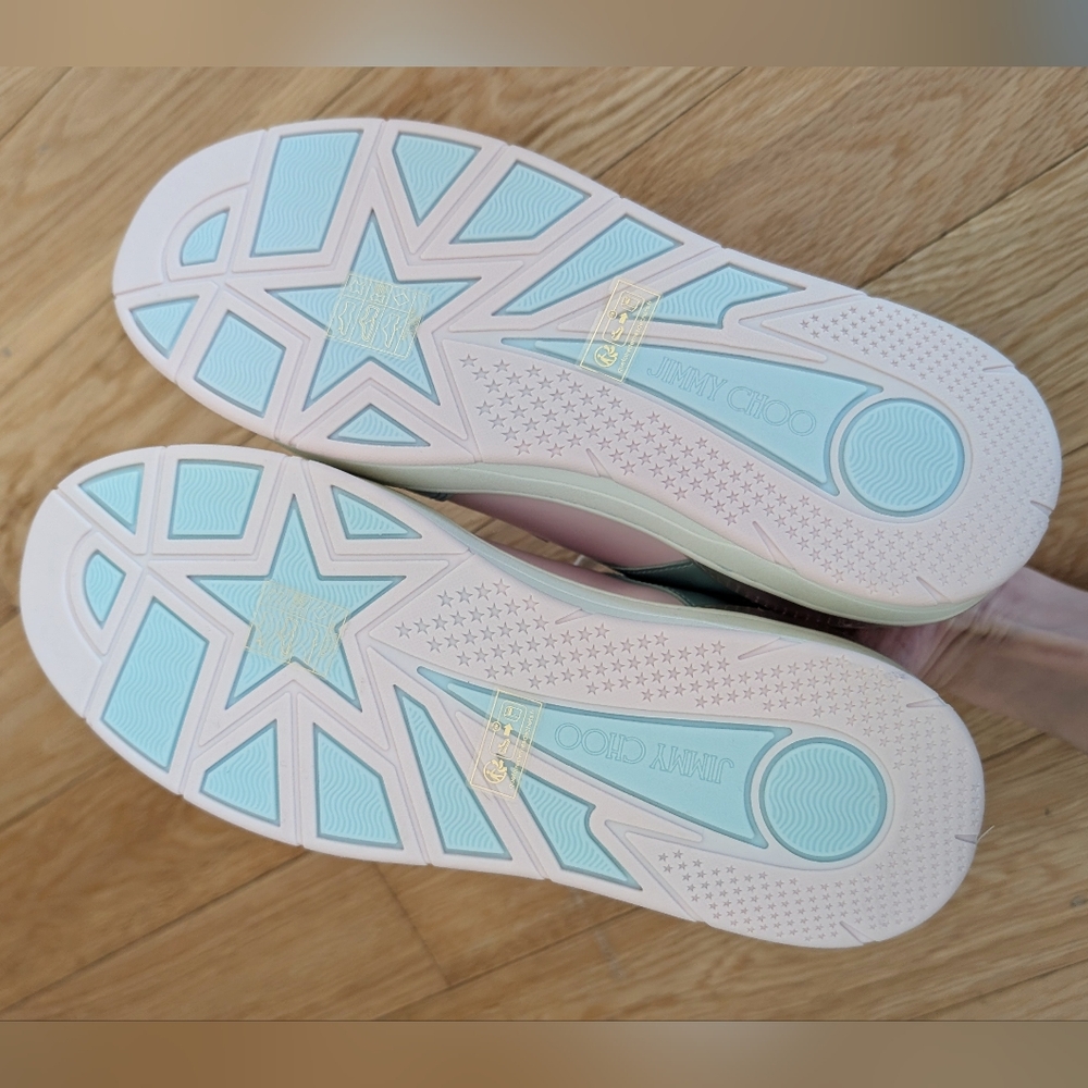 NEW Jimmy Choo Florent Sneakers – Cream & Pink Size 38 - Picture 8 of 11